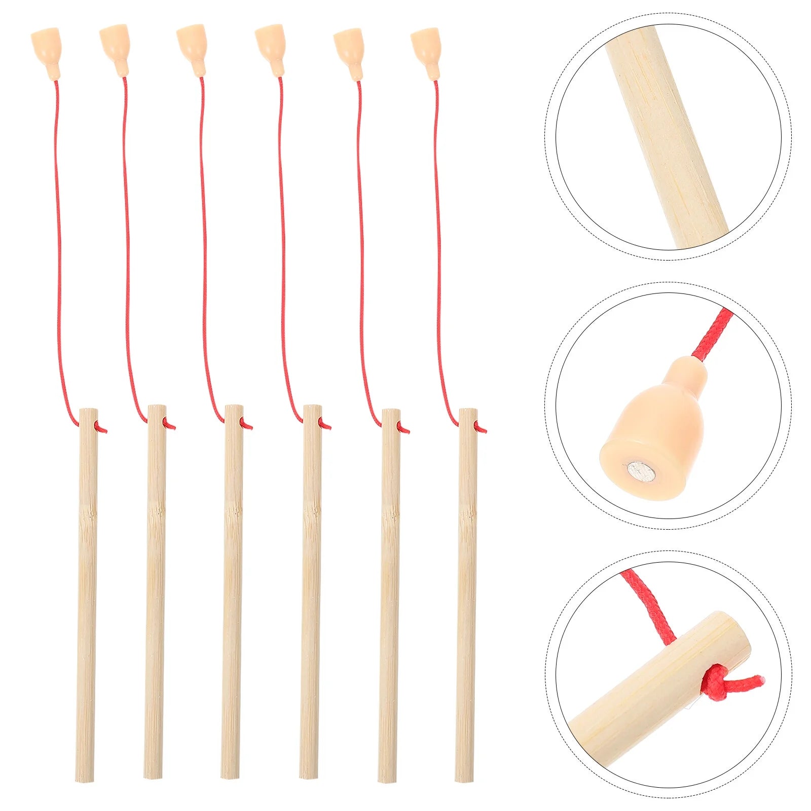 5Pcs Wooden Magnetic Fishing Poles Toys N73306