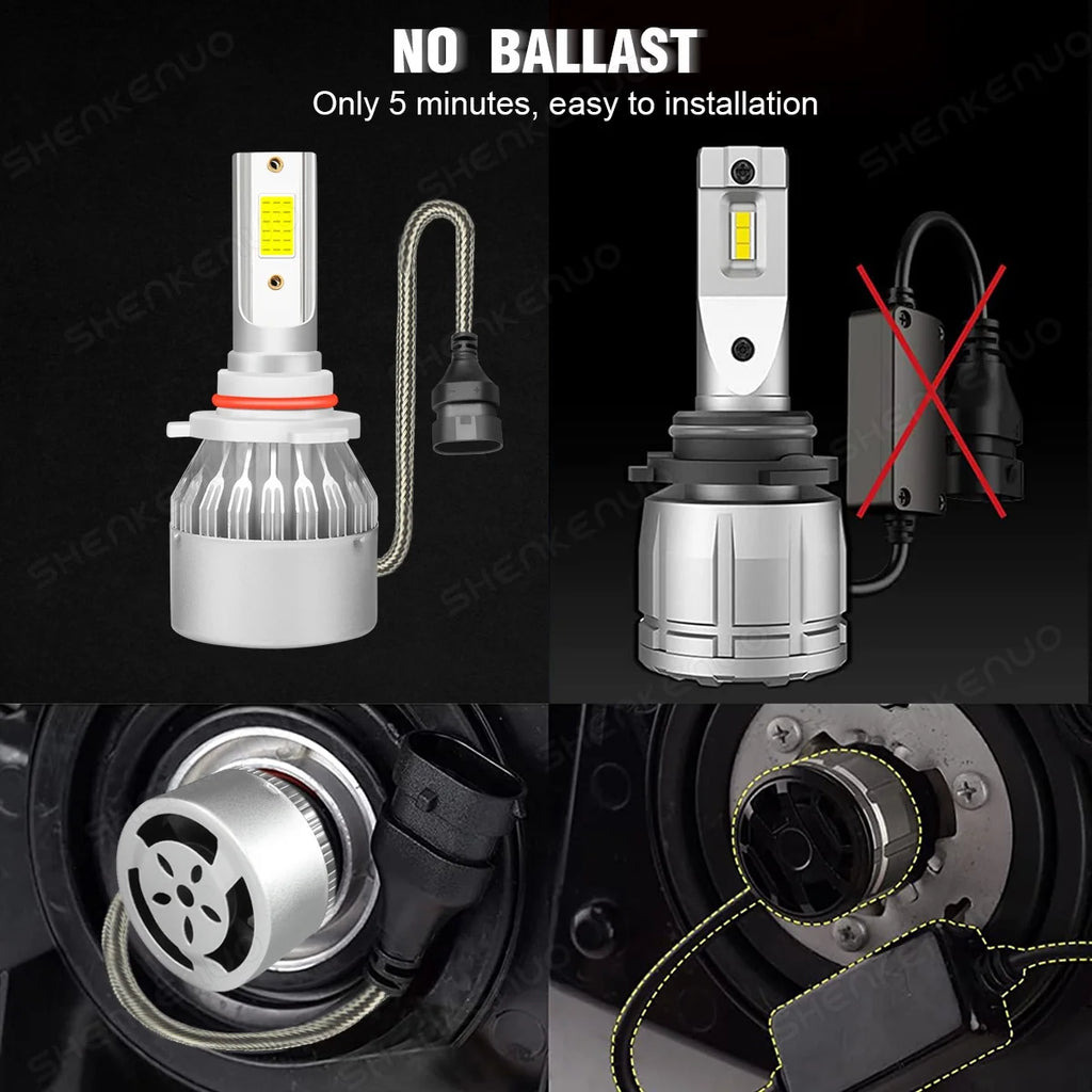 White LED Headlight Fog Light Bulbs Kit A908