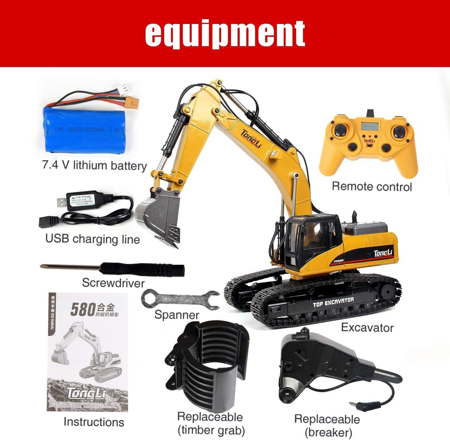 Full Metal RC Excavator with 2 Batteries O209