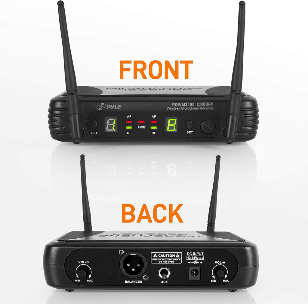 2 Channel Wireless Microphone System with 2 Headset, 2 Lavalier, 2 Transmitter G431