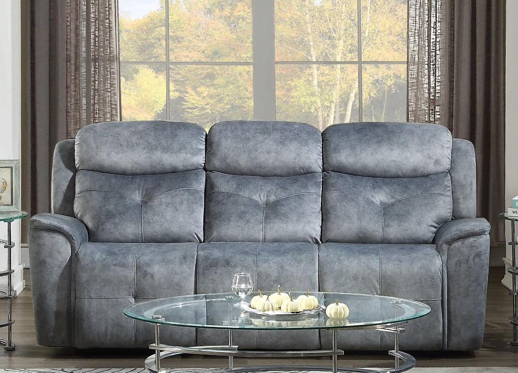 Silver Gray Fabric Motion Sofa S4211