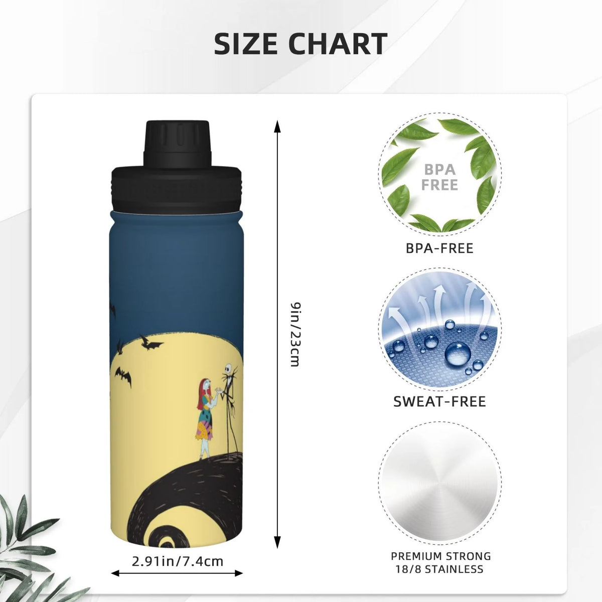 18OZ Stainless Steel Insulated Water Bottle D709