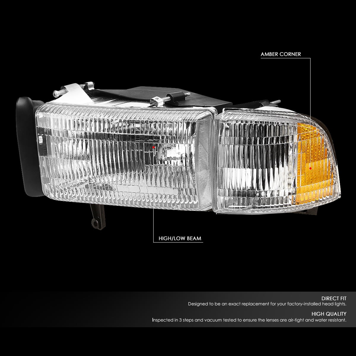 OE Style Chrome Housing Clear Corner Headlamp 4Pcs T246