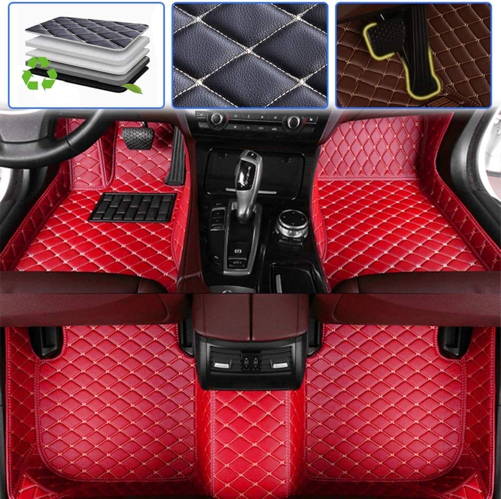 Black Beige Waterproof Anti-Skid Full Coverage Car Floor Mats Z636145