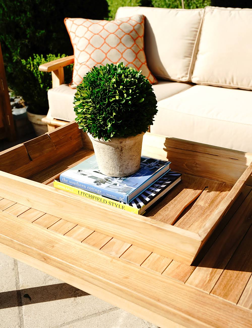 Catalina Teak Outdoor Serving Tray B12182