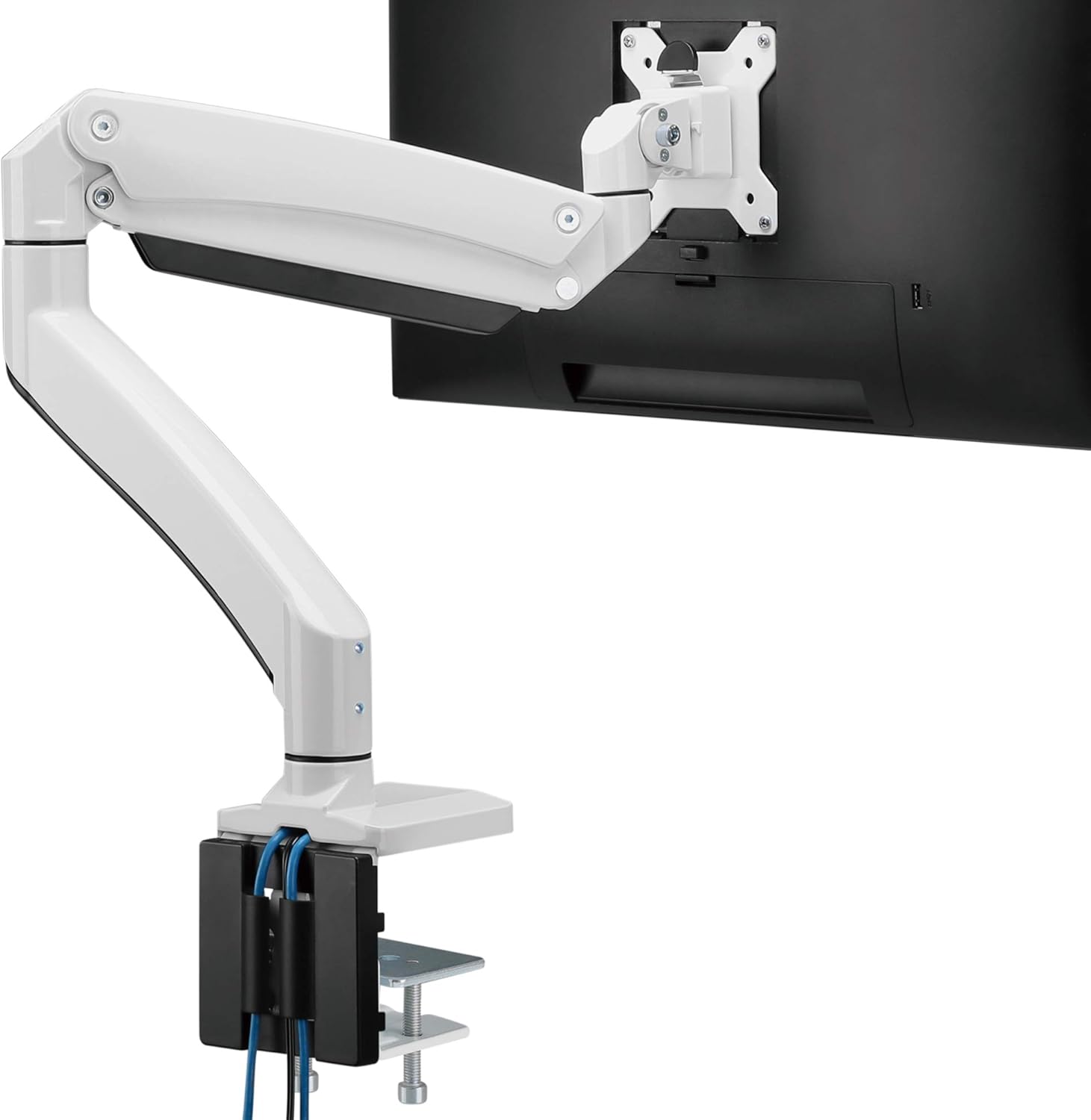White Single Monitor Arm Desk Mount B86912