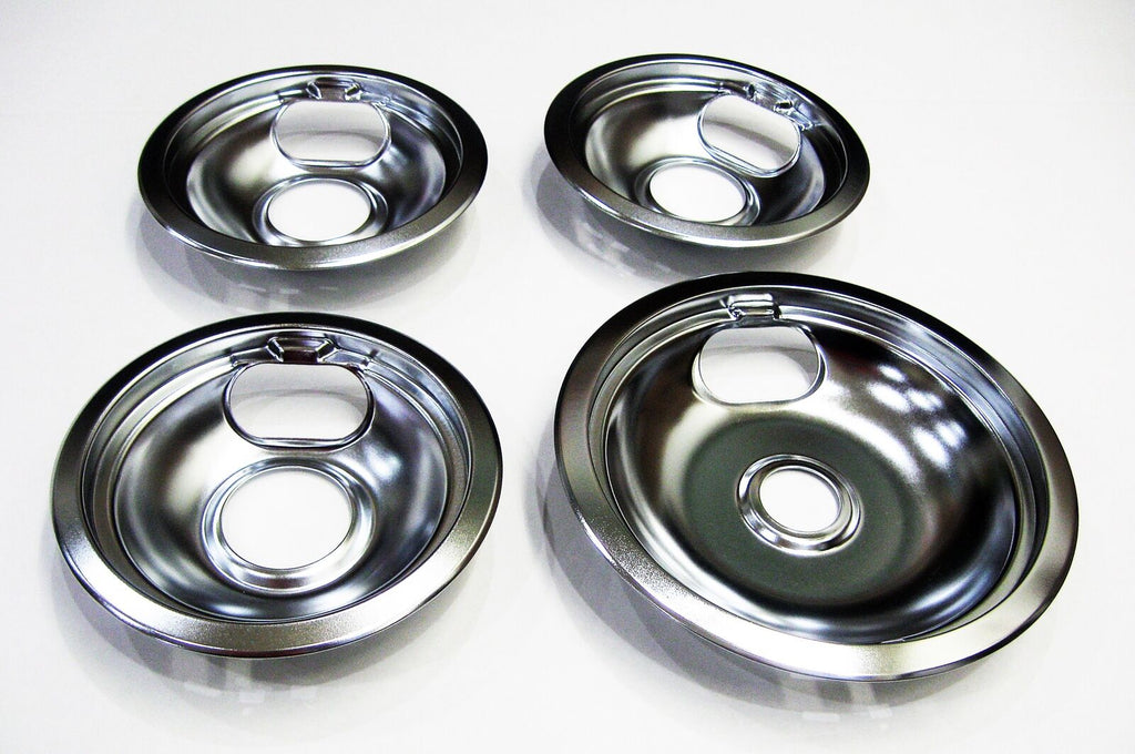 Chrome Range Burner Drip Pan Bowl Bib Set F44648