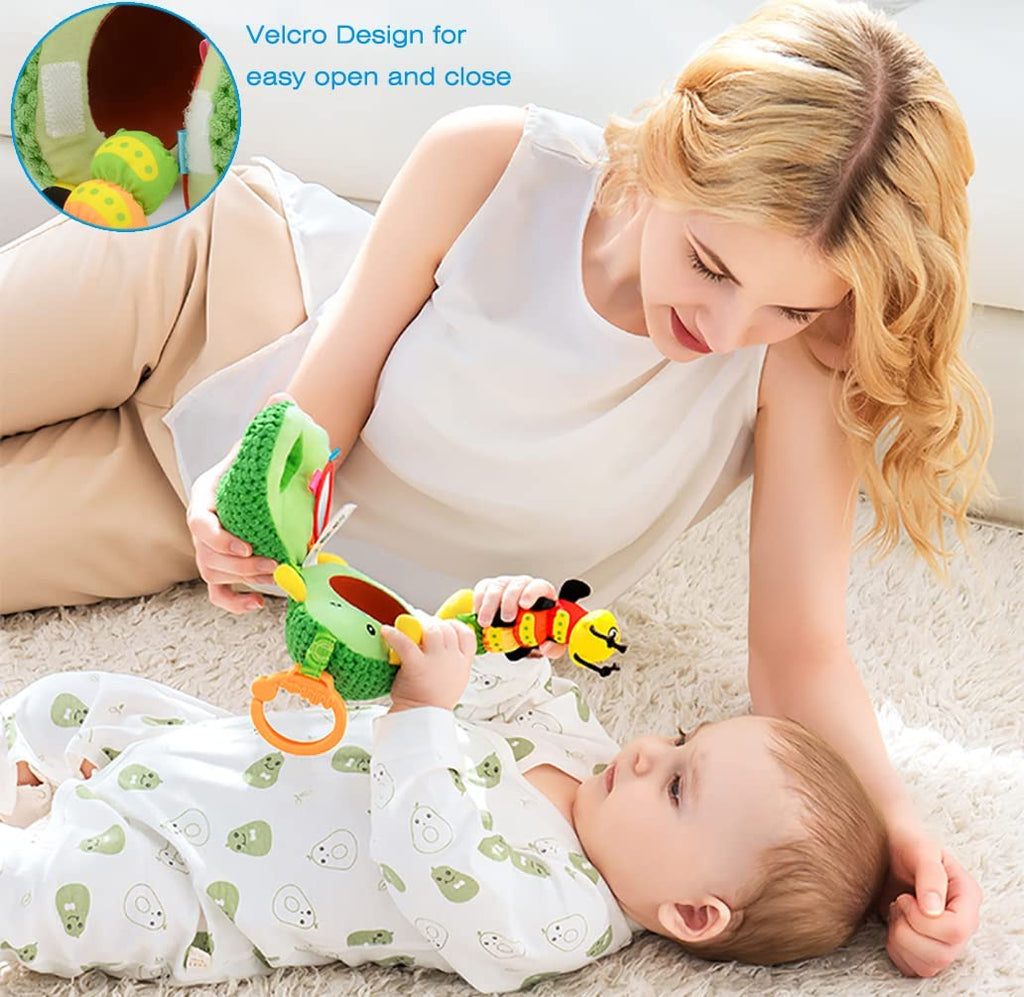 Clip on Stroller Toy with Mirror, Plush Bug Avocado Toy Q33632
