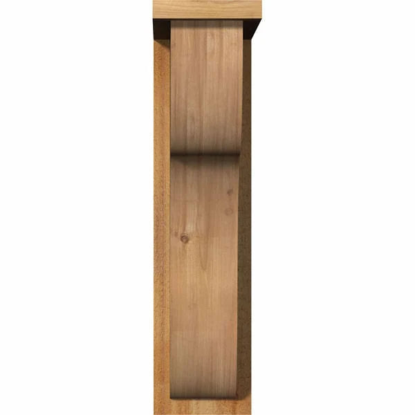 6x22W x 12x22D x 24x22H Carmel Rough Sawn Corbel with Backplate, Western Red Cedar B623