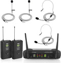 2 Channel Wireless Microphone System with 2 Headset, 2 Lavalier, 2 Transmitter G431