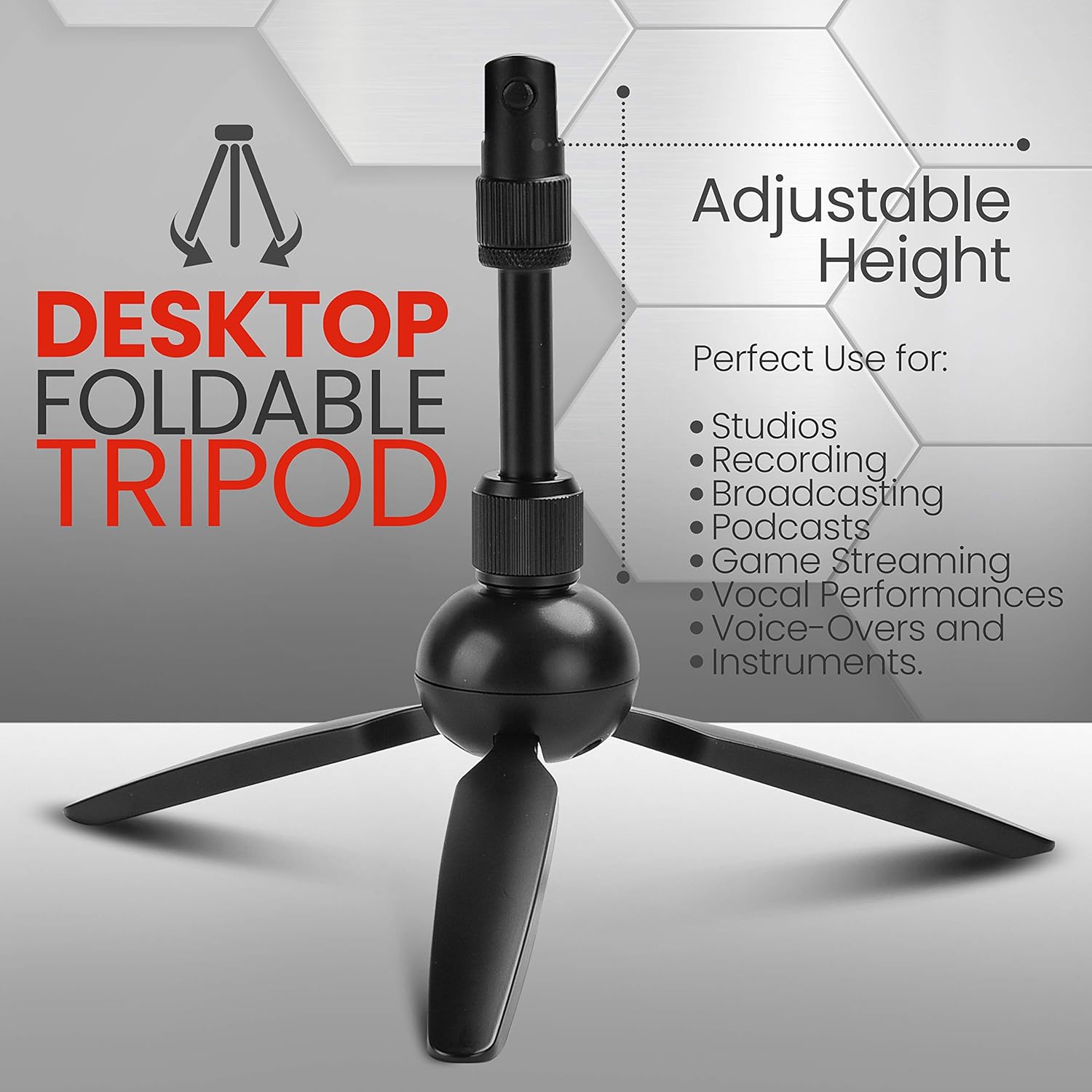USB Cardioid Condenser Microphone with USB Cable, Built-in Pop Filter, Adjustable Desktop Stand N241581