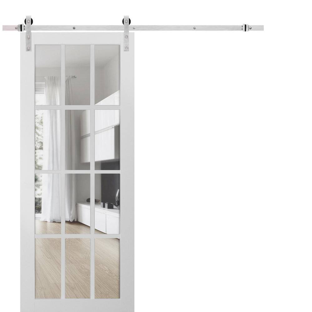 Glass Barn Door with Installation Hardware Kit O102