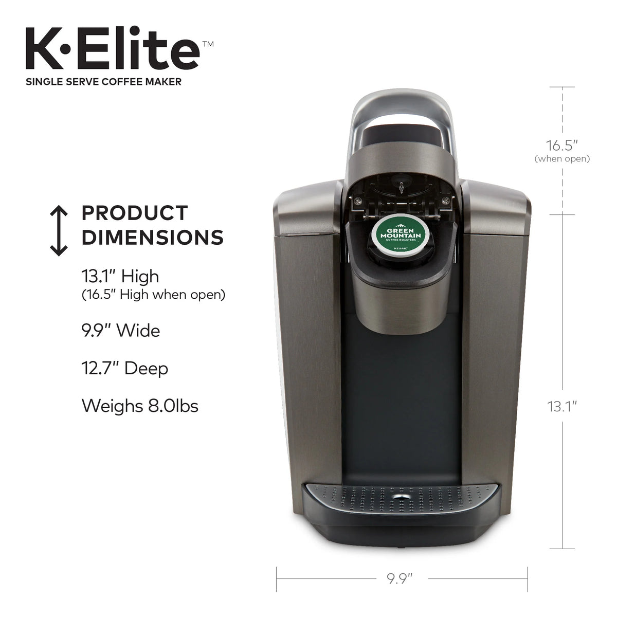 Brushed Slate Single-Serve K-Cup Pod Coffee Maker K137586