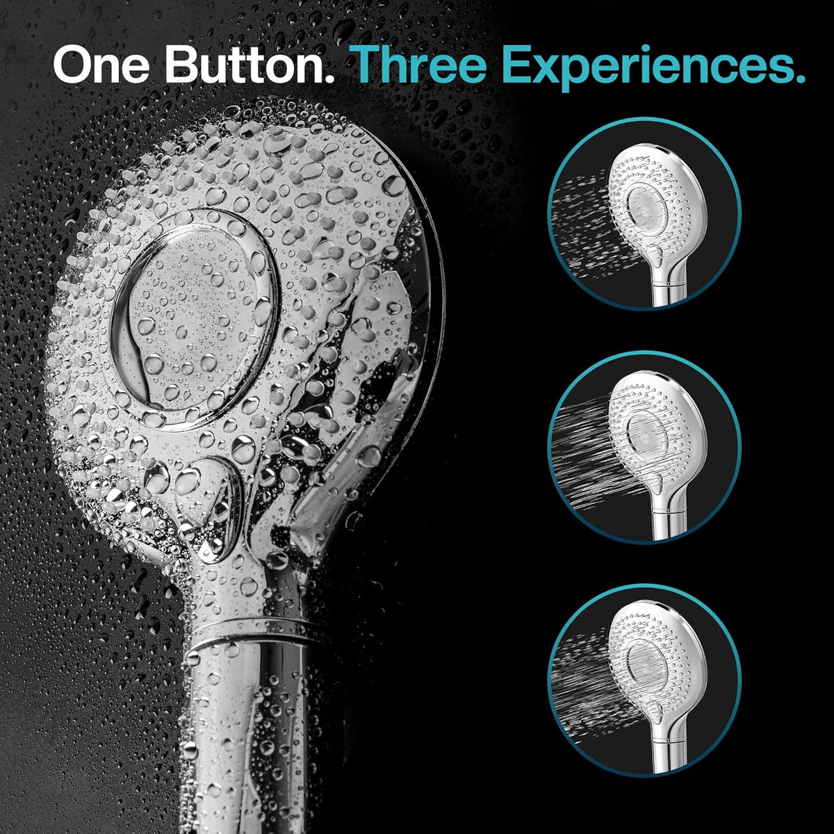 Handheld Shower Set with Hard Water Filter, 3 Shower Modes, Pack of 2 C367