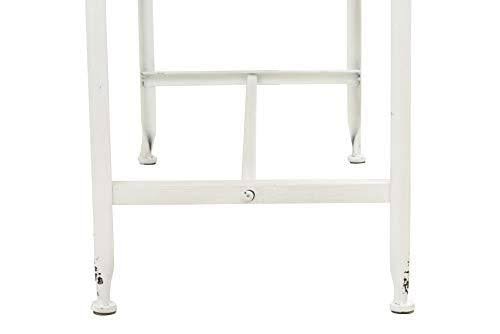 Antiqued White Metal Table with Wood Top Q70139
