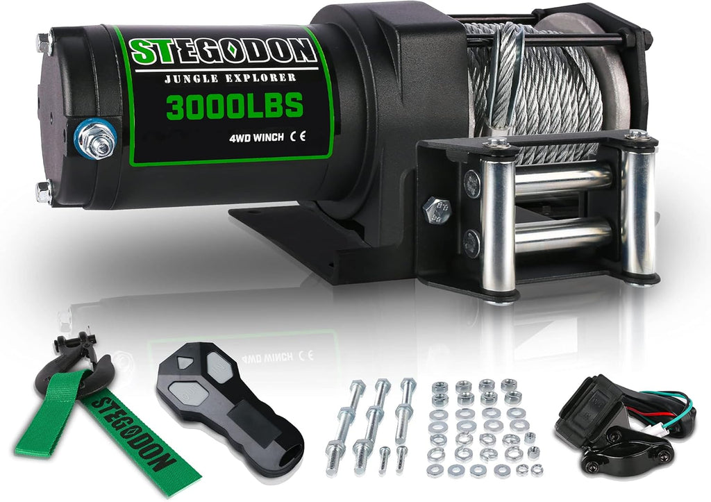 3500 lb. Load Capacity 12V Synthetic Rope Electric Winch with Wireless Remote Z58334
