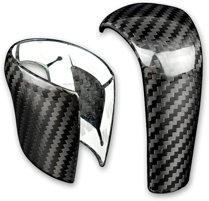 2pcs Carbon Fiber Car Gear Shift Knob Cover Handle Sticker Interior Trim Z567