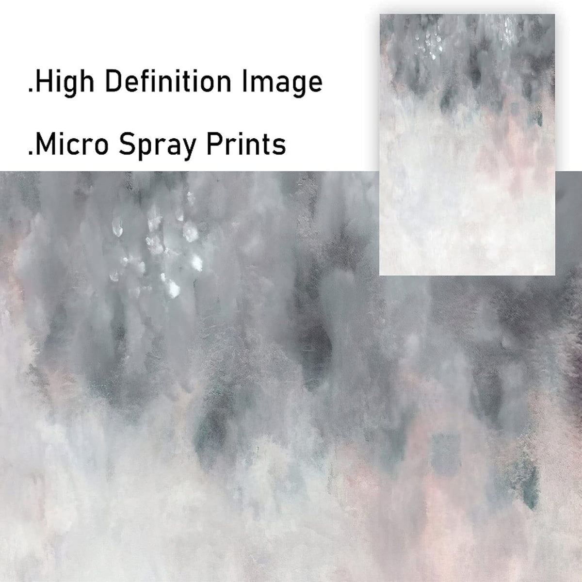 Abstract Gray White Pink Canvas Painting 16x24inchx2 No Frame E468