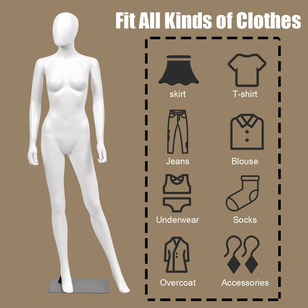Full Body Female Mannequin with Metal Stand W7378