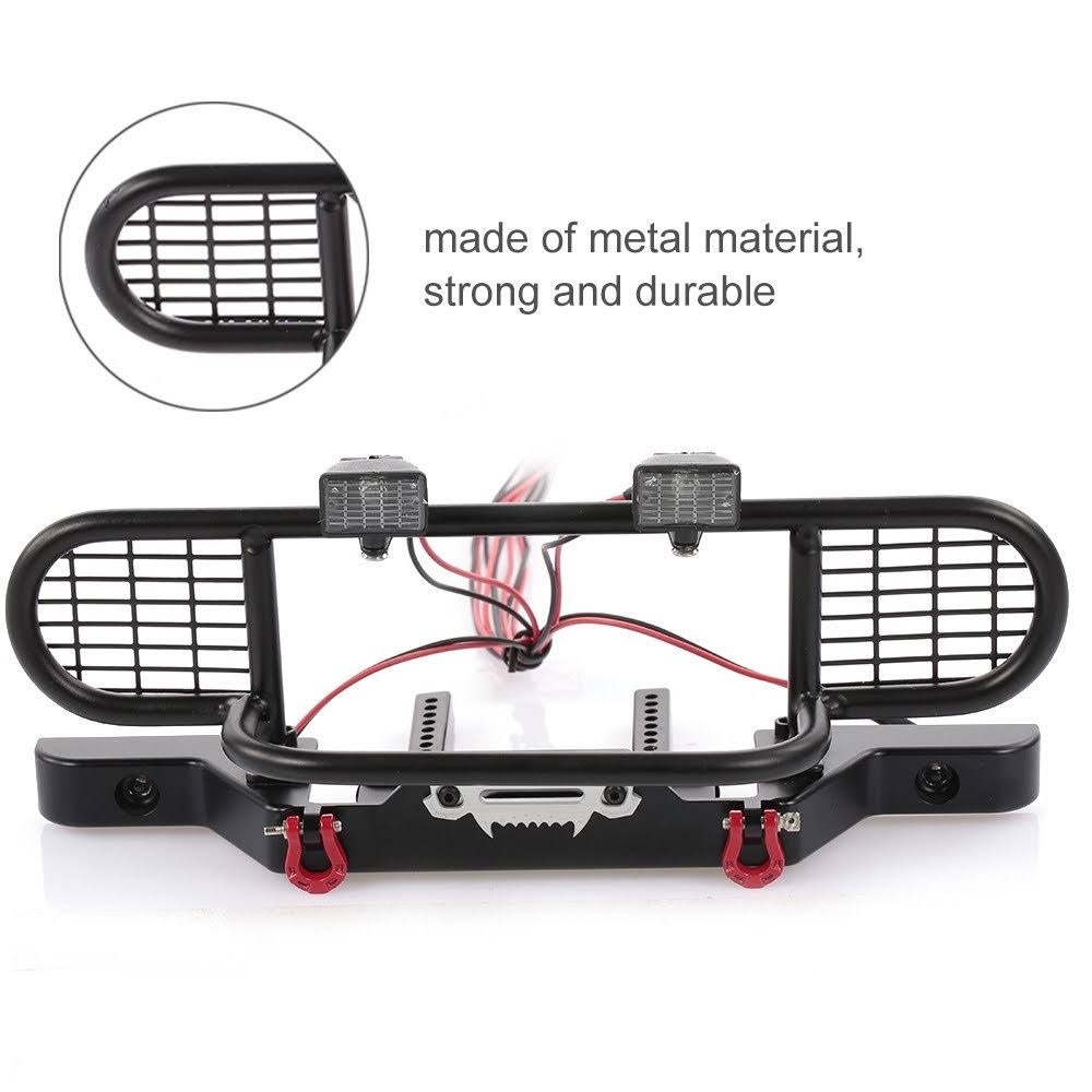RC Car Metal Bumper with 2 LED Light Remote Control Winch C835528