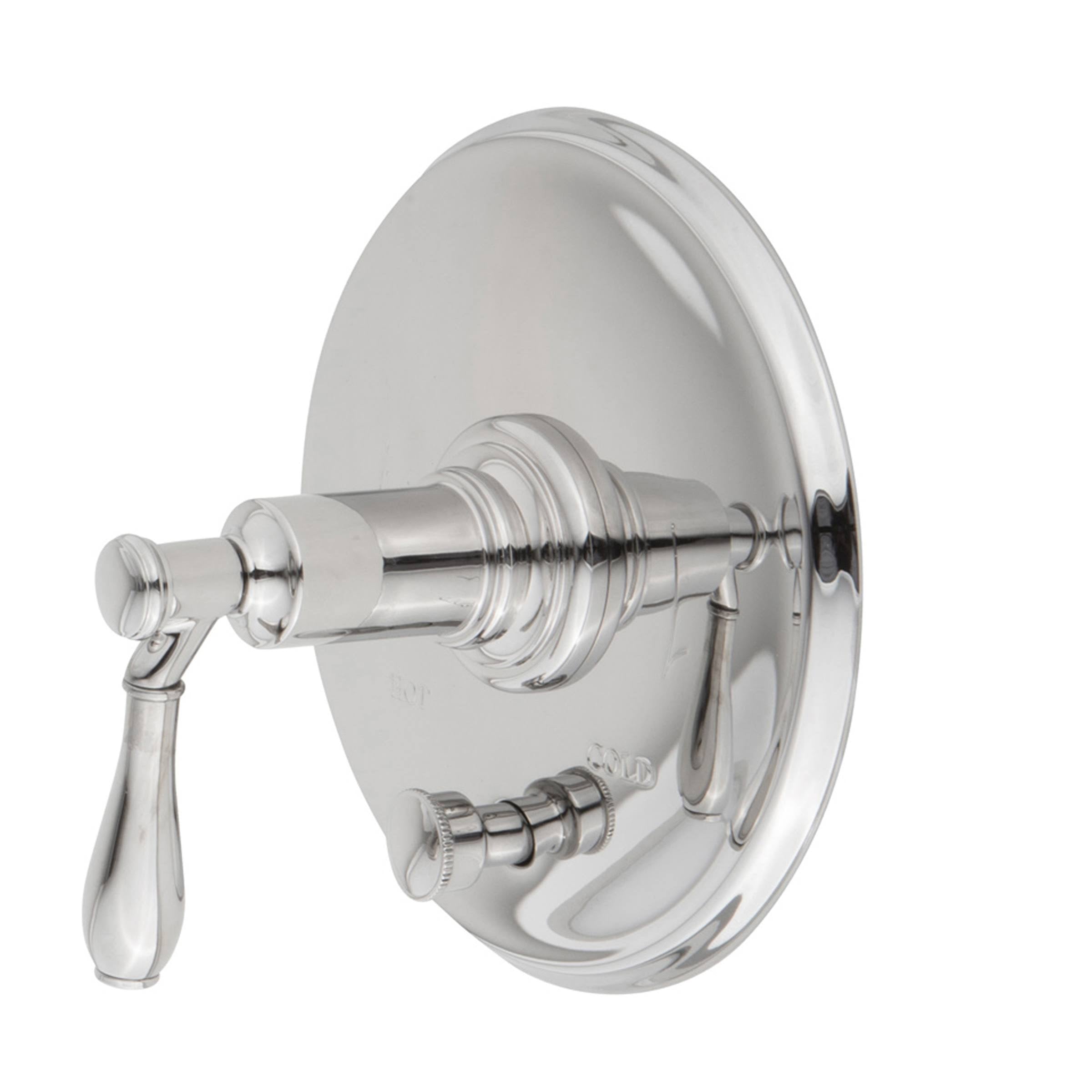 Matte White Tub & Shower Diverter Plate with Handle O872