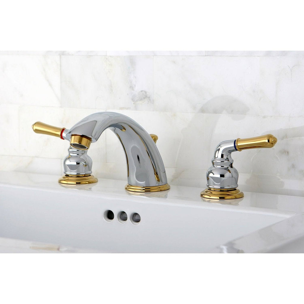 Polished Chrome Polished Brass Widespread Bathroom Faucet B1680
