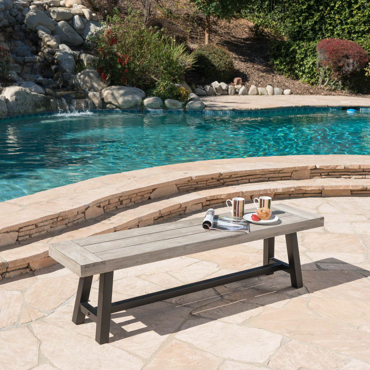 Outdoor Acacia Wood Bench C299442