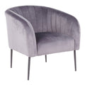 Black Metal Grey Velvet Accent Chair Y9135