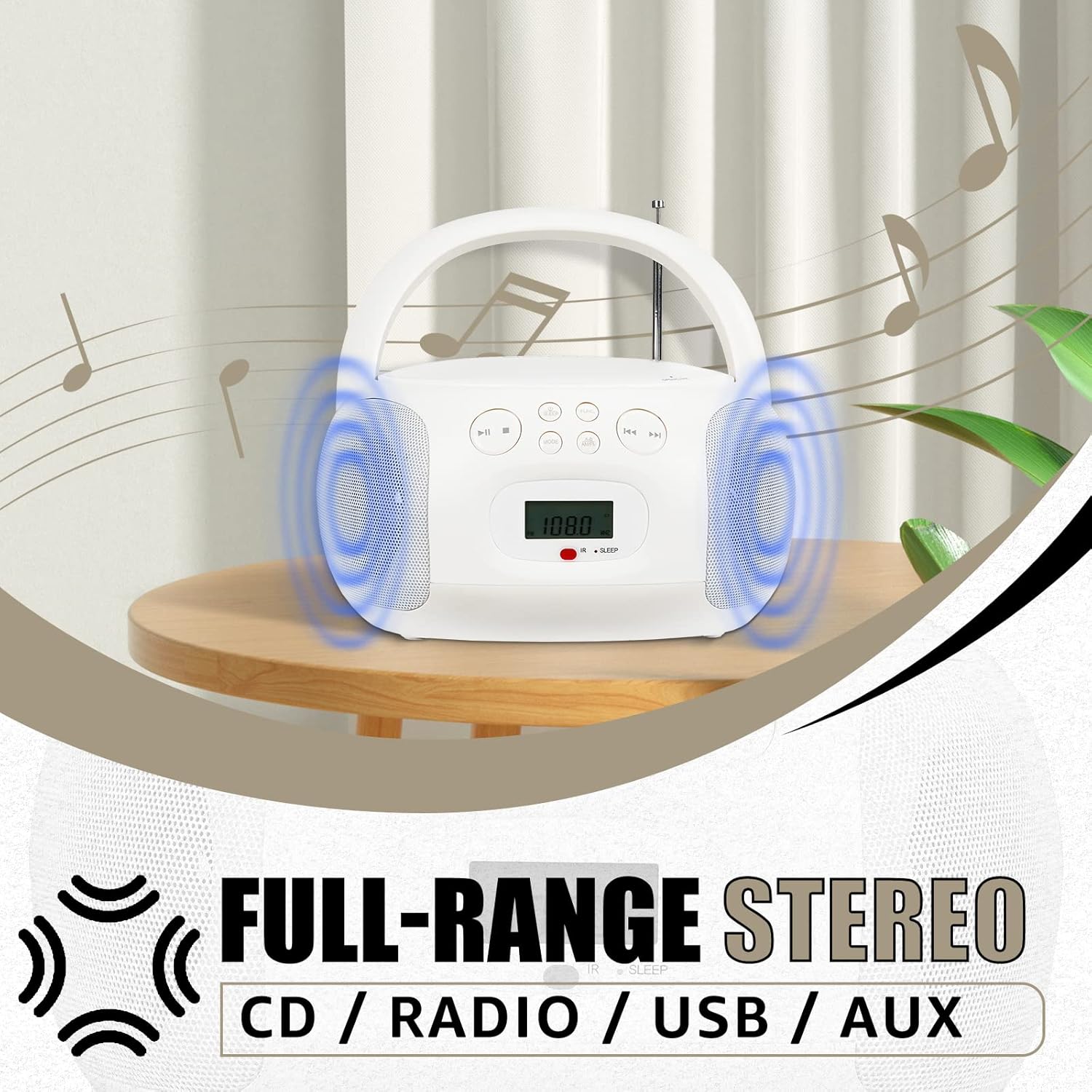 CD and Cassette Player Combo with Remote Control D402