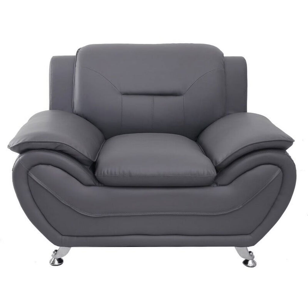 Grey Faux Leather Upholstered Club Chair L7030
