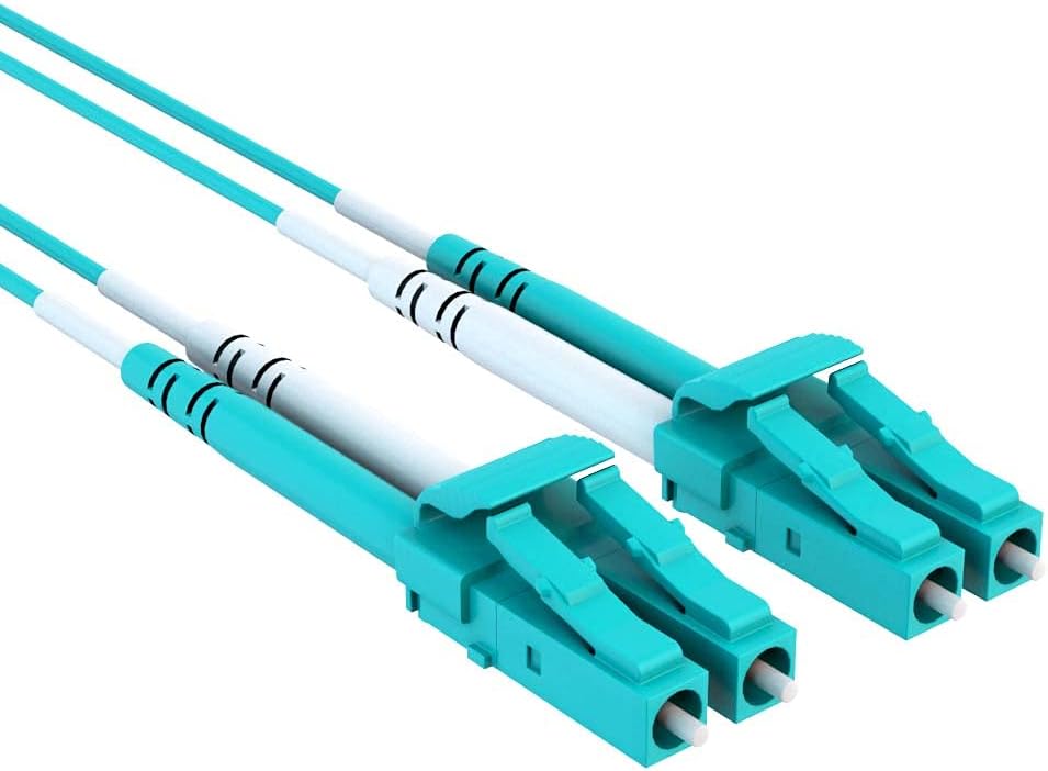 5-Pack 2.5m LC/LC Duplex OM4 Fiber Patch Cable Aqua W6106