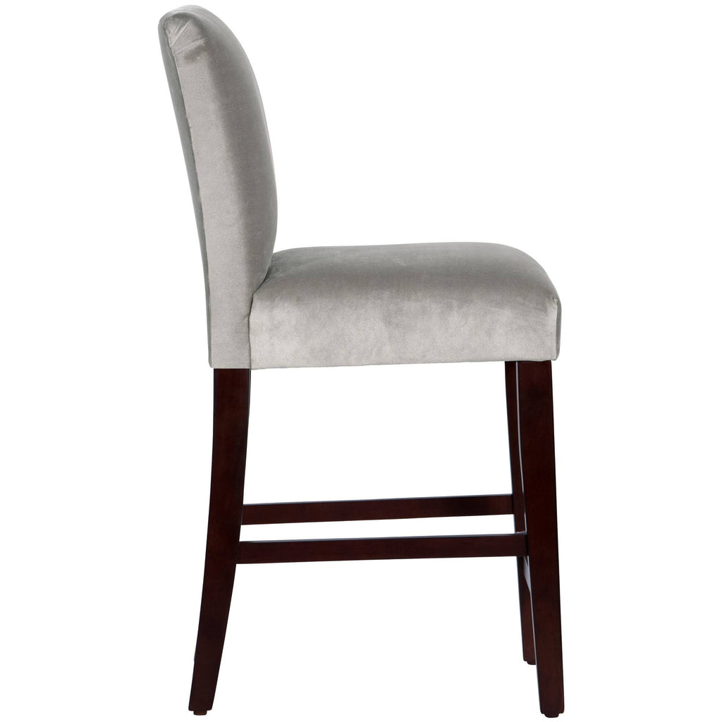 Medium Gray Velvet Parsons Counter Height Barstool O847379