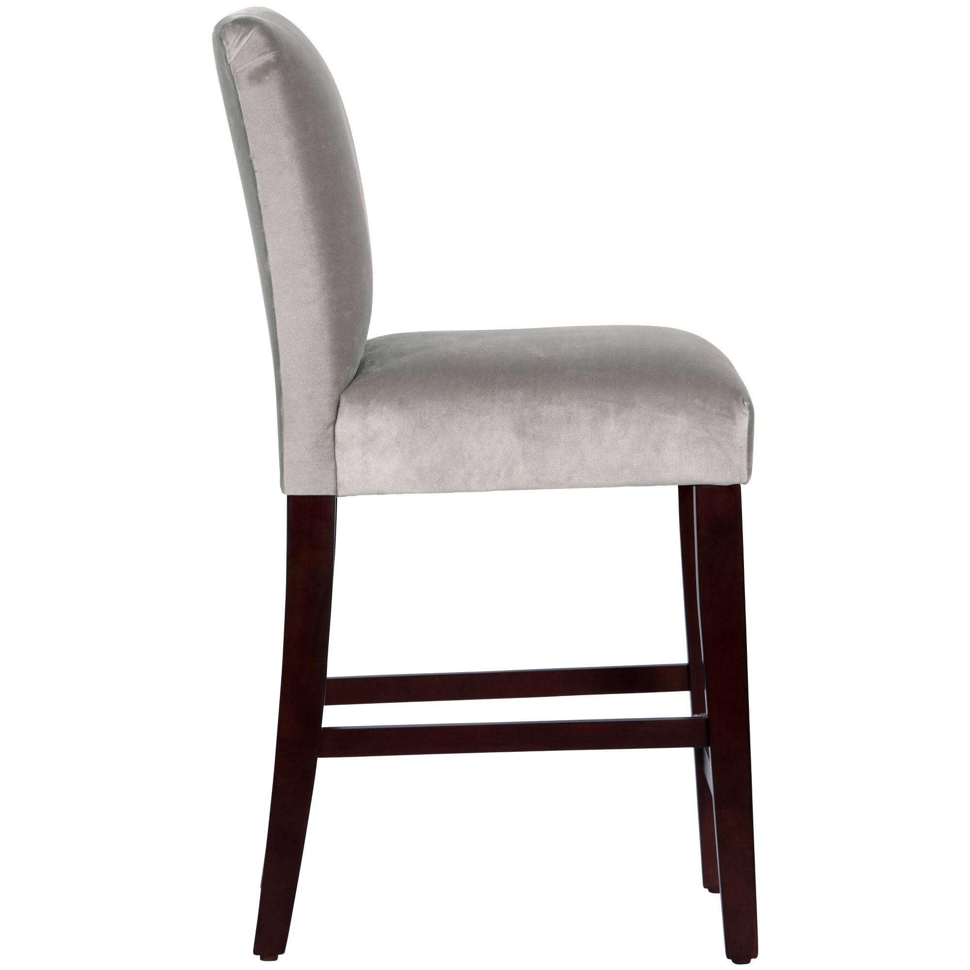Medium Gray Velvet Parsons Counter Height Barstool O847379