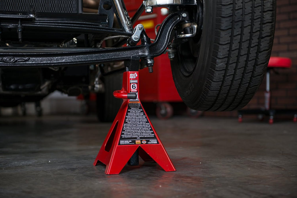 Steel Jack Stands 6 Ton Capacity Red 1 Pair R166836