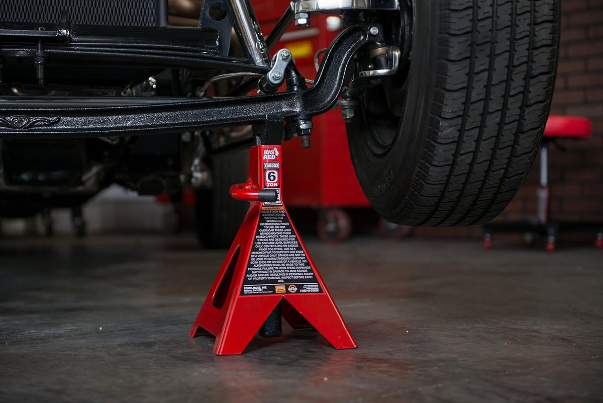 Steel Jack Stands 6 Ton Capacity Red 1 Pair R166836