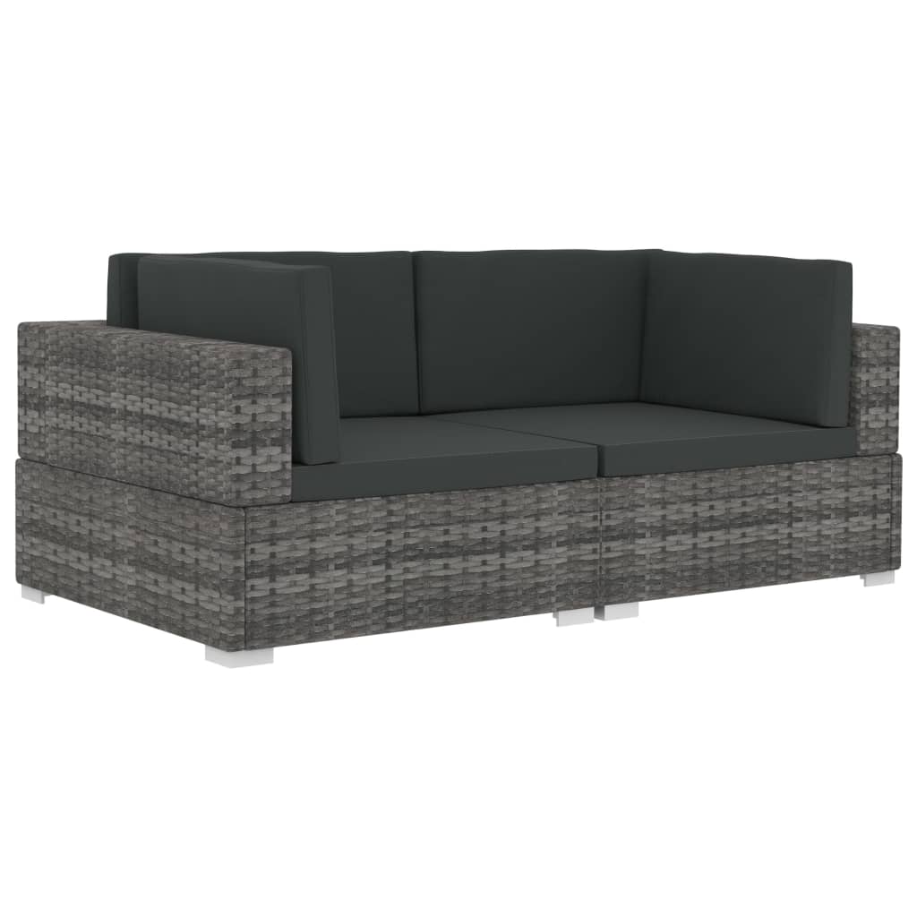 Gray Poly Rattan Patio Sofa Set with Cushions S192819