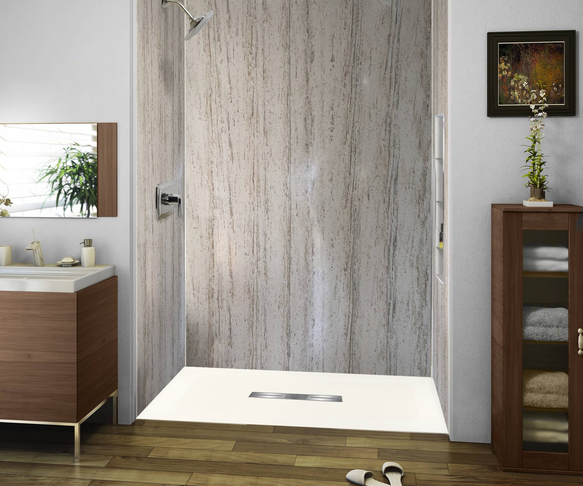 60-in L x 31.5-in Shower Base with Center Drain C4018