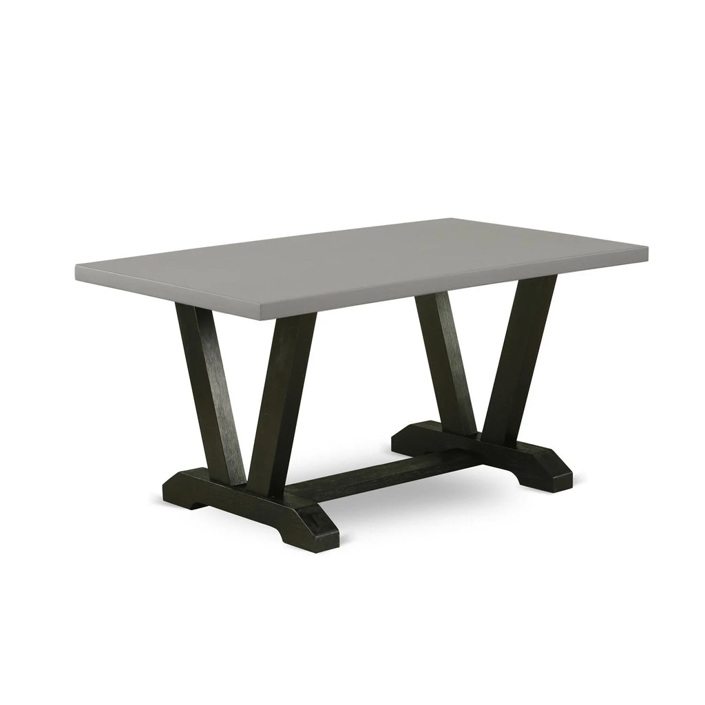 6-piece Wood Dining Set with Fabric Seat in Gray I746661