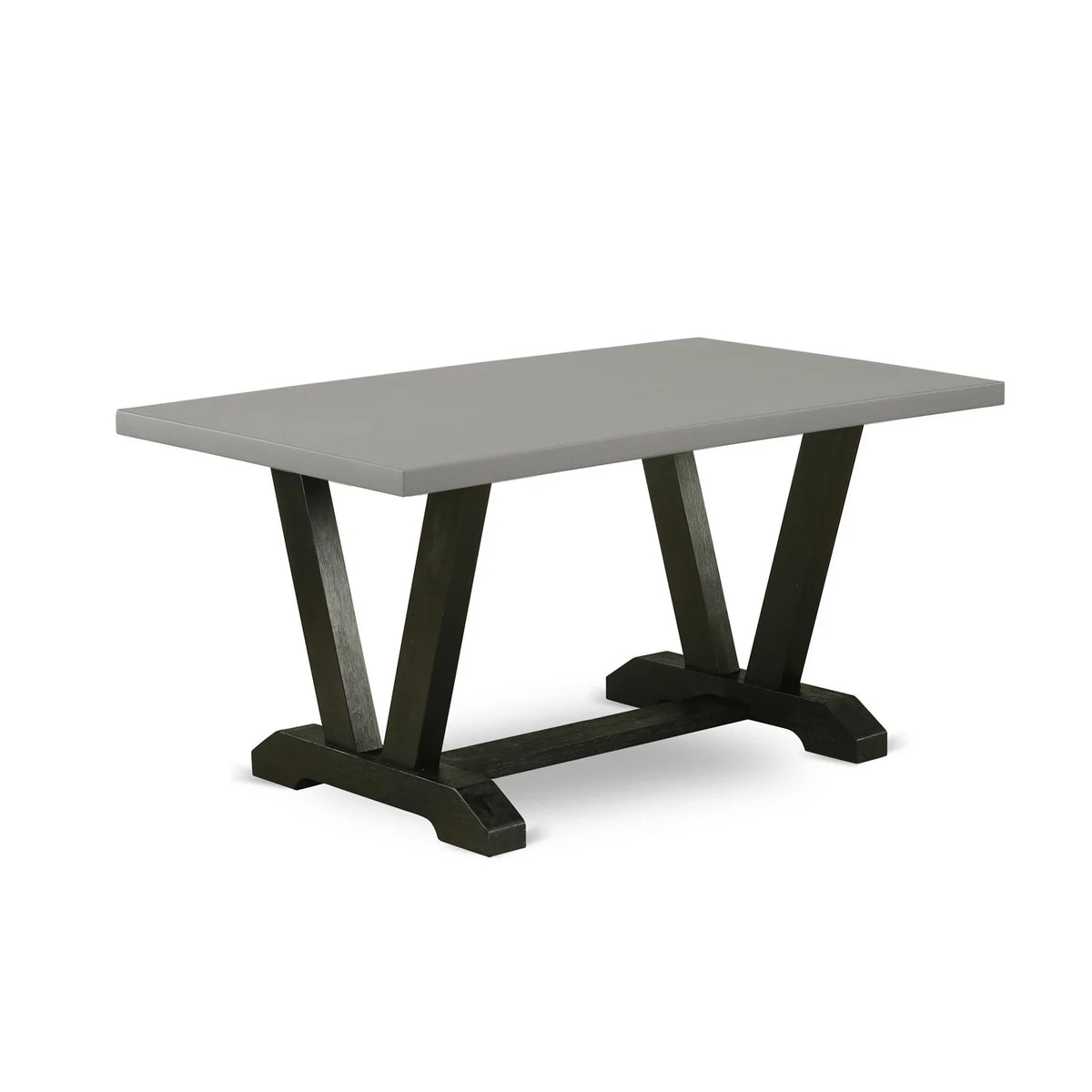 6-piece Wood Dining Set with Fabric Seat in Gray I746661
