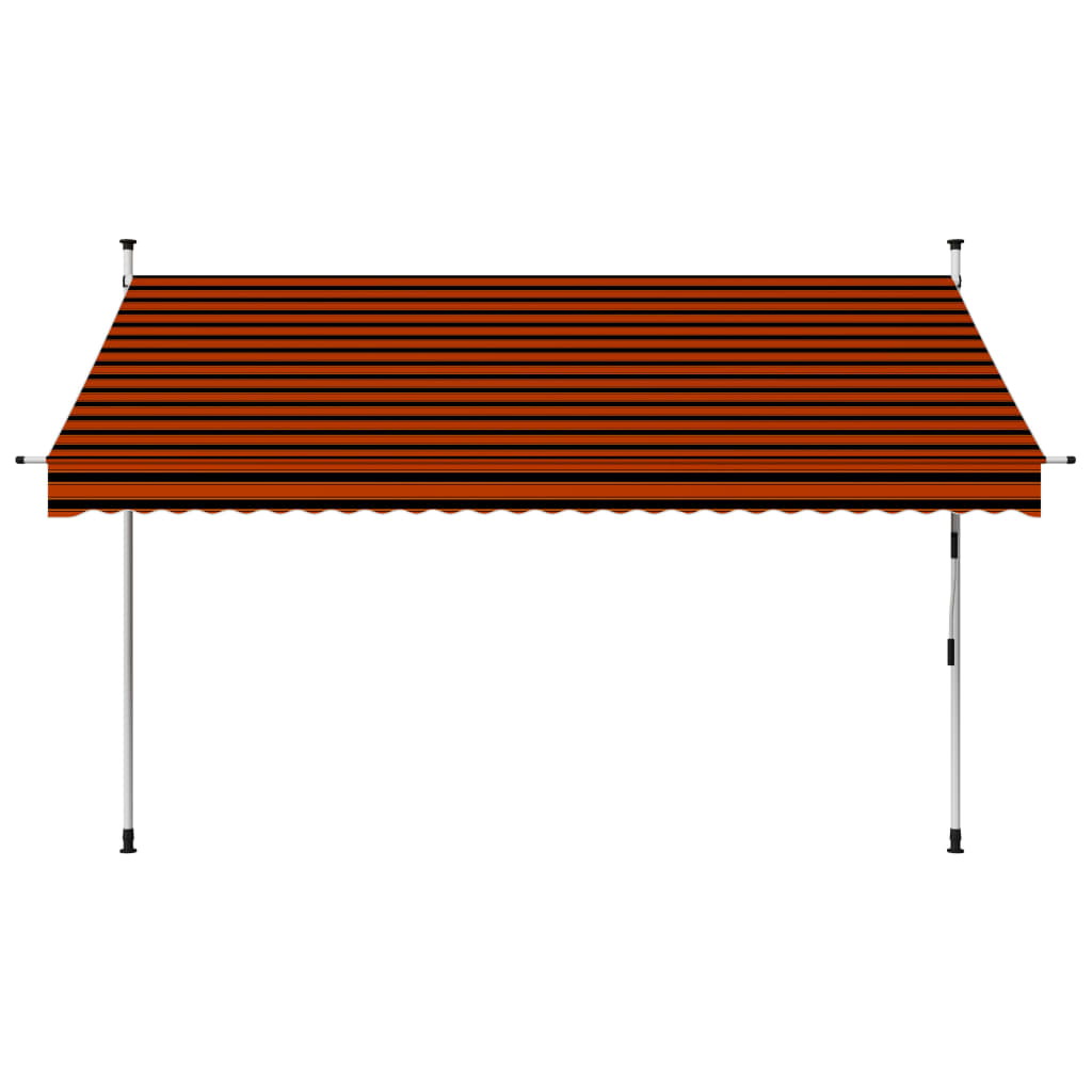 118.1" Manual Retractable Awning Orange and Brown A62743