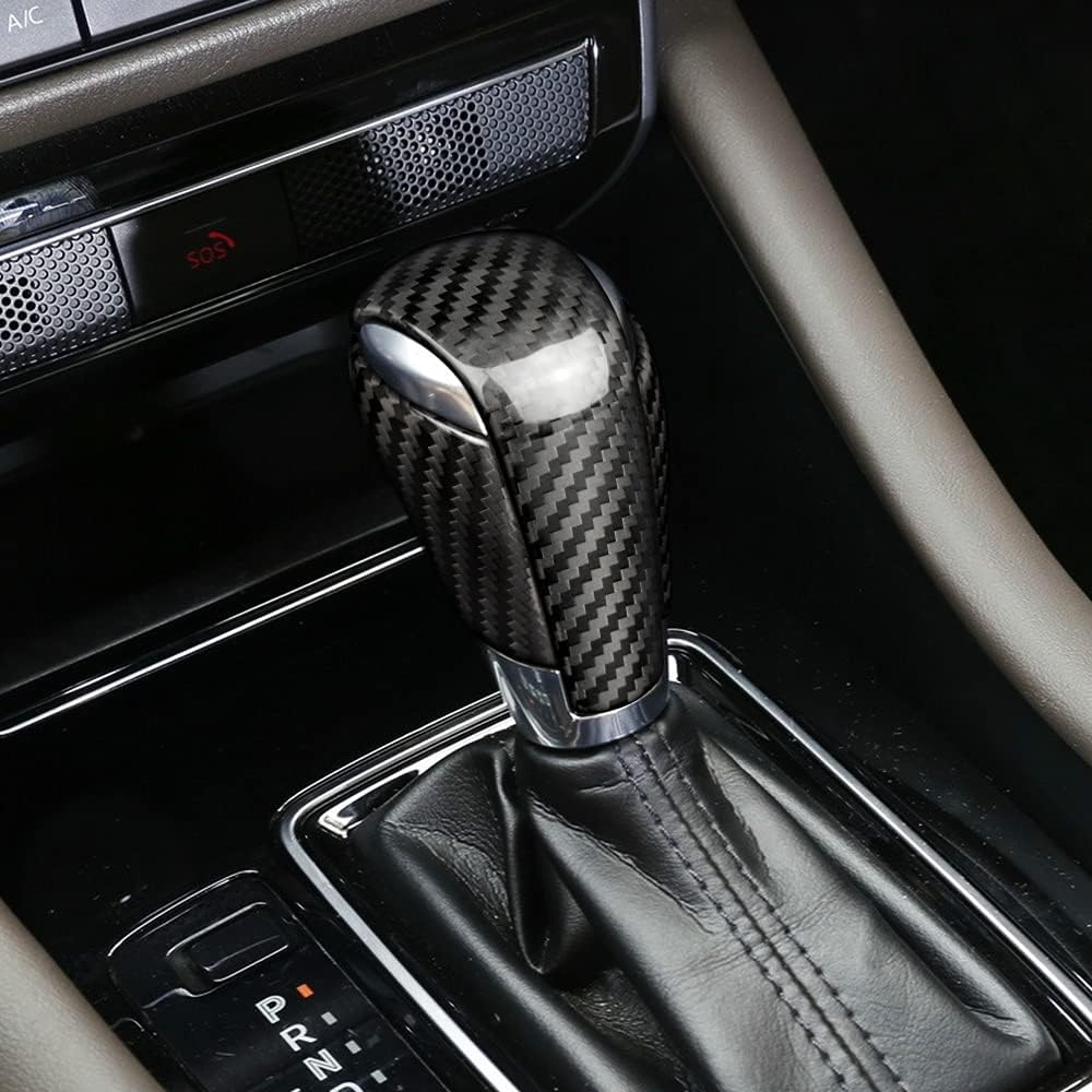 2pcs Carbon Fiber Car Gear Shift Knob Cover Handle Sticker Interior Trim Z567