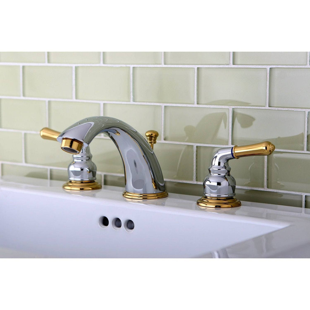 Polished Chrome Polished Brass Widespread Bathroom Faucet B1680