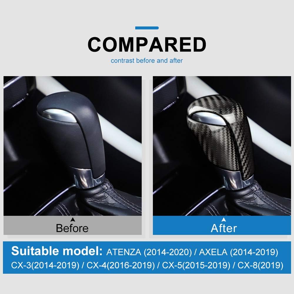 2pcs Carbon Fiber Car Gear Shift Knob Cover Handle Sticker Interior Trim Z567