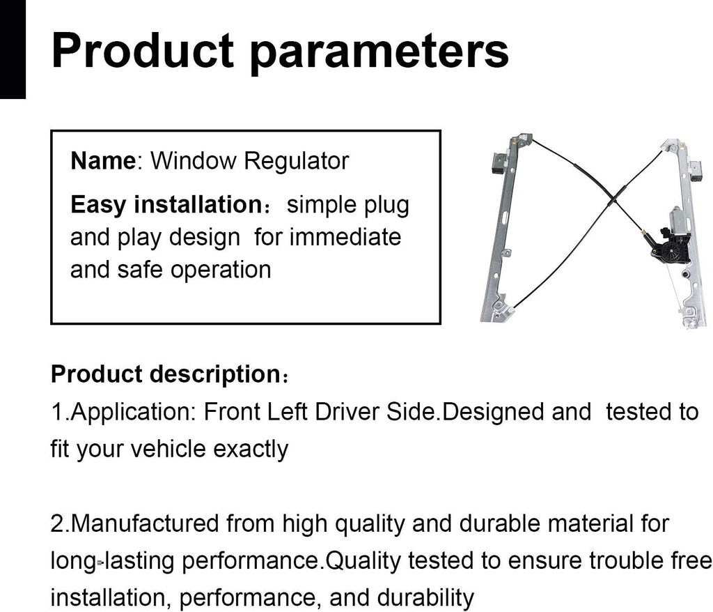 Front Left Power Window Regulator with Motor Assembly Pack of 2 N70819