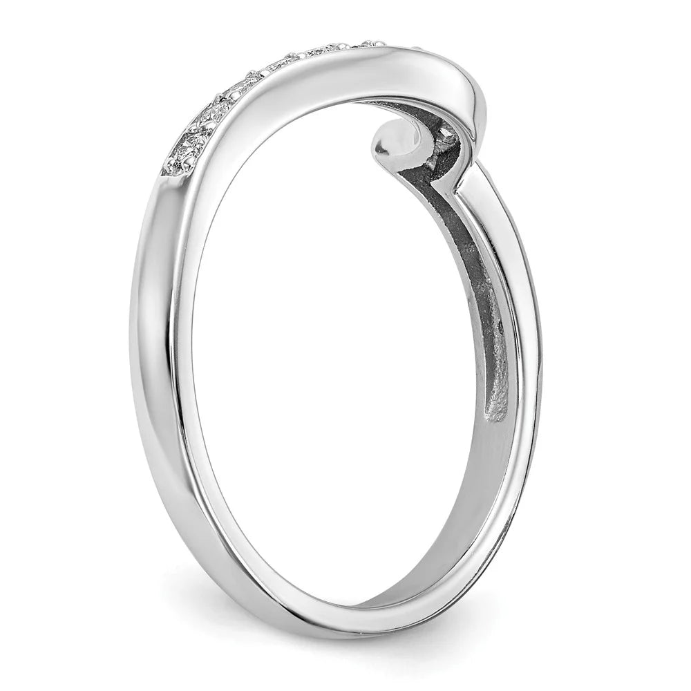 14K White Gold Diamond Wedding Ring Band A28450
