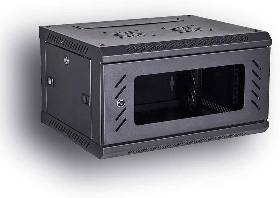 Wall Mount Rack Server Cabinet 19-Inch Network Enclosure with Locking Glass Door 16-Inches Deep B33699