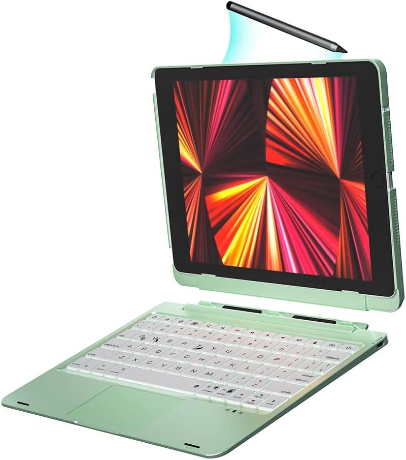 Green Detachable Keyboard Case with Trackpad for iPad 10.2 inch T93824