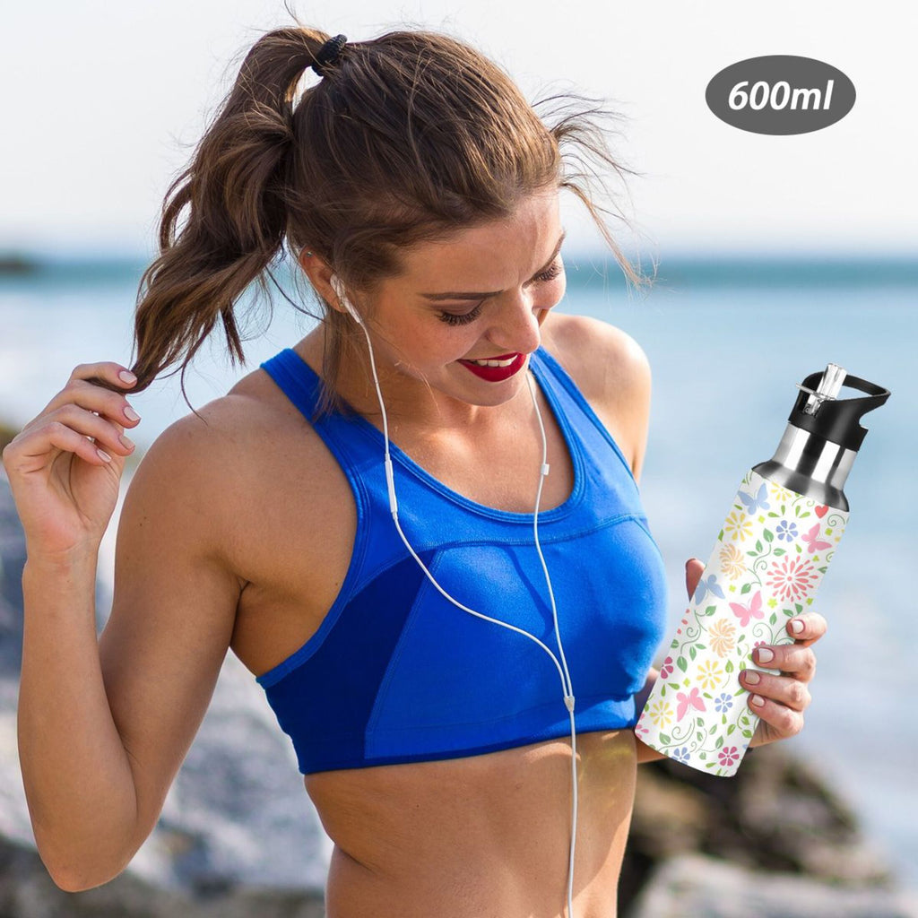 Stainless Steel Insulated Water Bottle with Straw Lid U2593