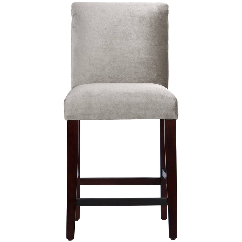 Medium Gray Velvet Parsons Counter Height Barstool O847379