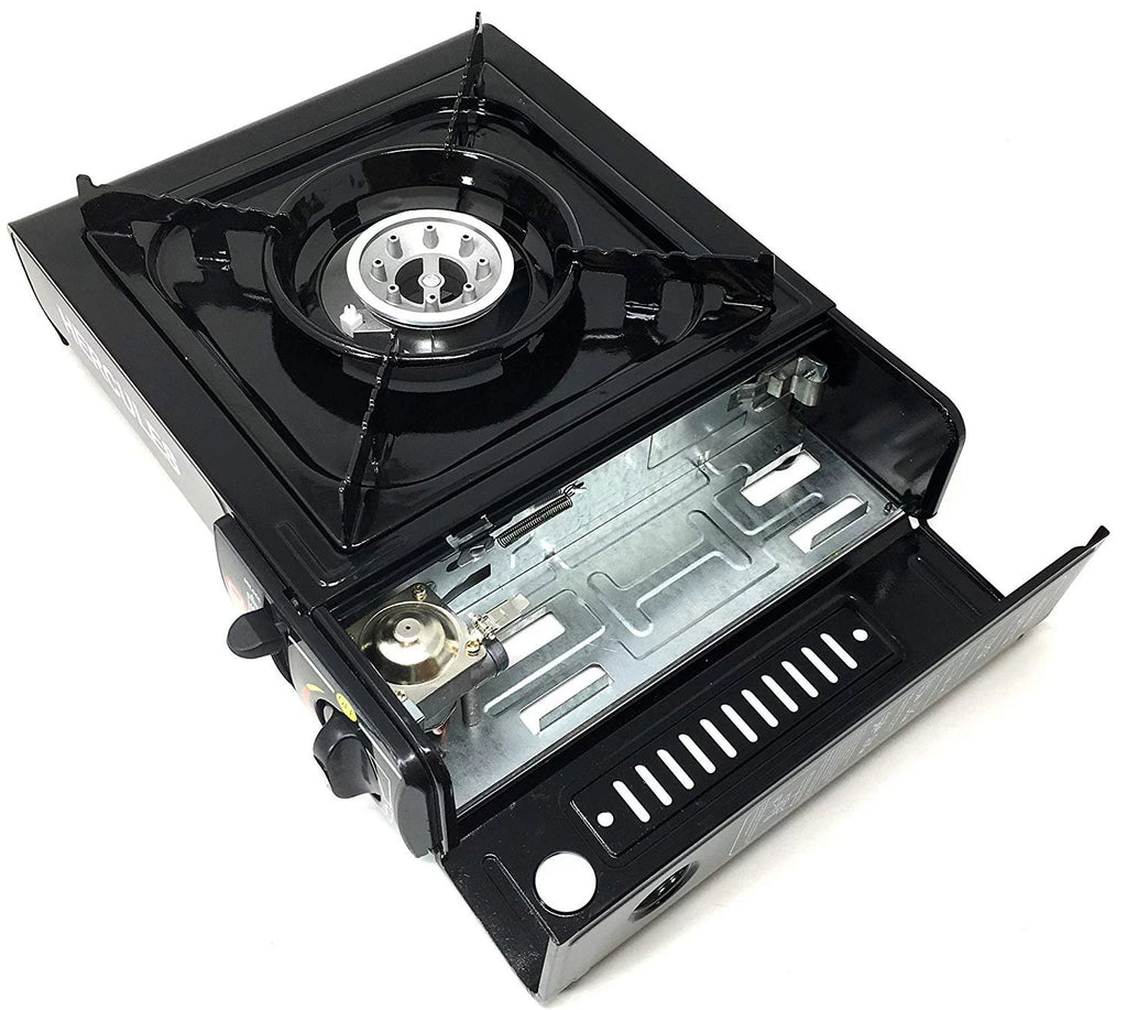 Portable Outdoor Butane Gas Stove with Stainless Steel Body and Carrying Case S92606